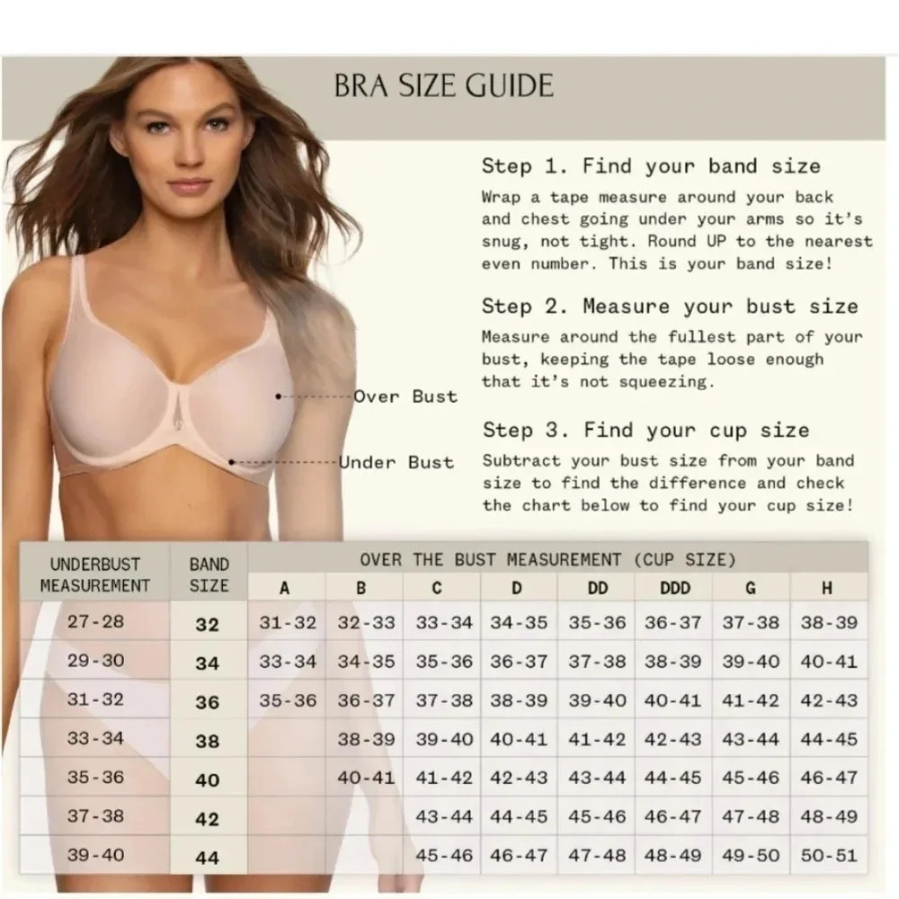 32G Paramour 115011 Felina Carolina Seamless Bra Black NWT - Picture 6 of 7